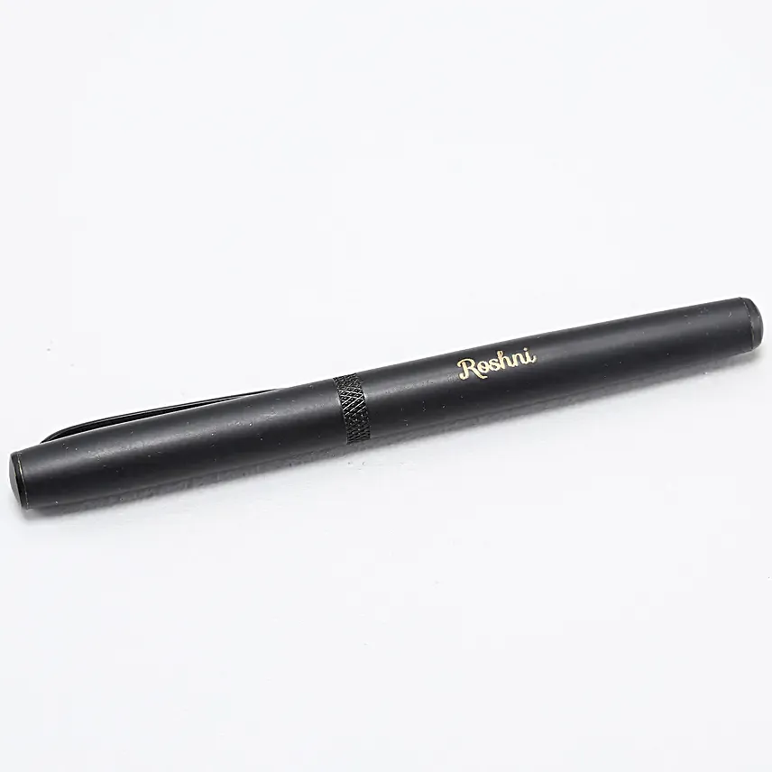 Personalised Black Body Roller Pen