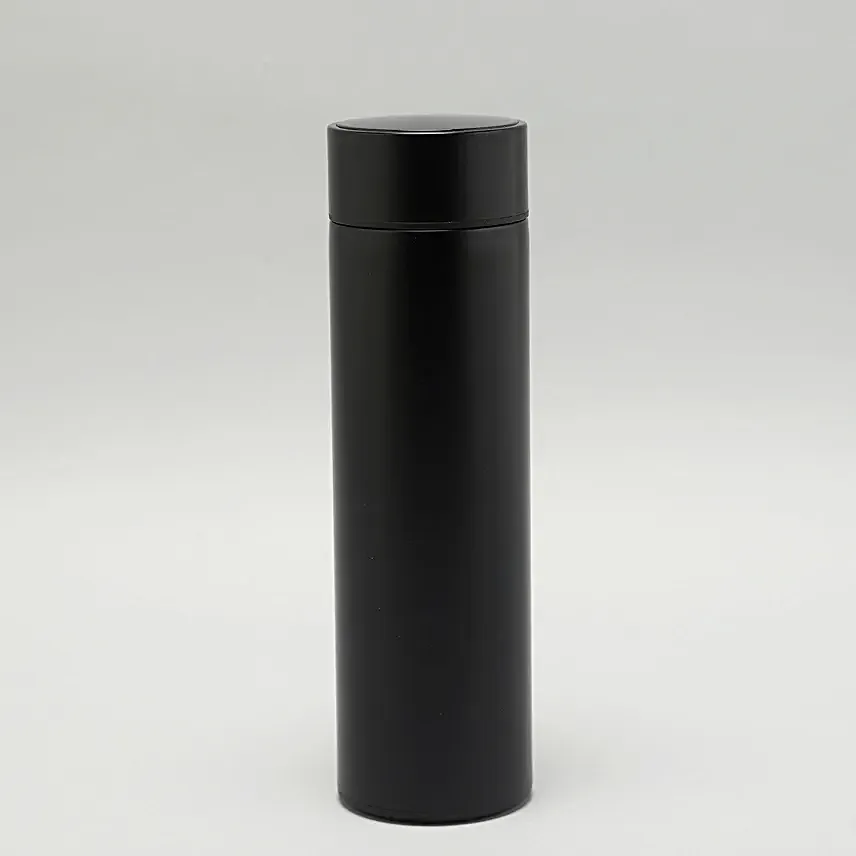 Personalised Black LED Temperature Bottle
