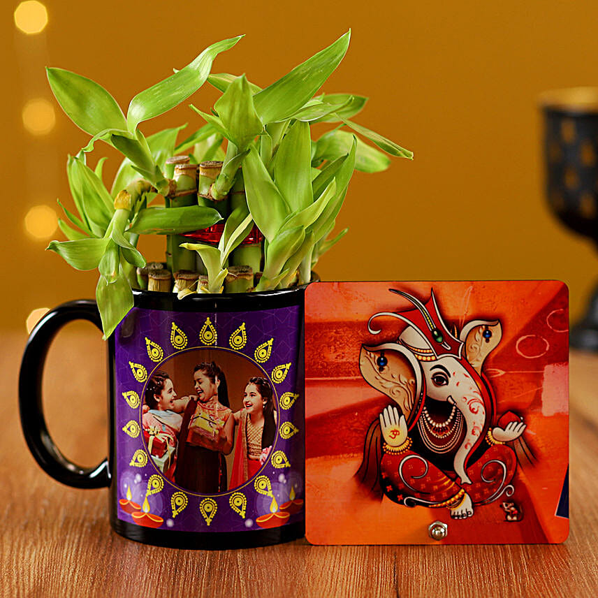 bamboo in mug for diwali