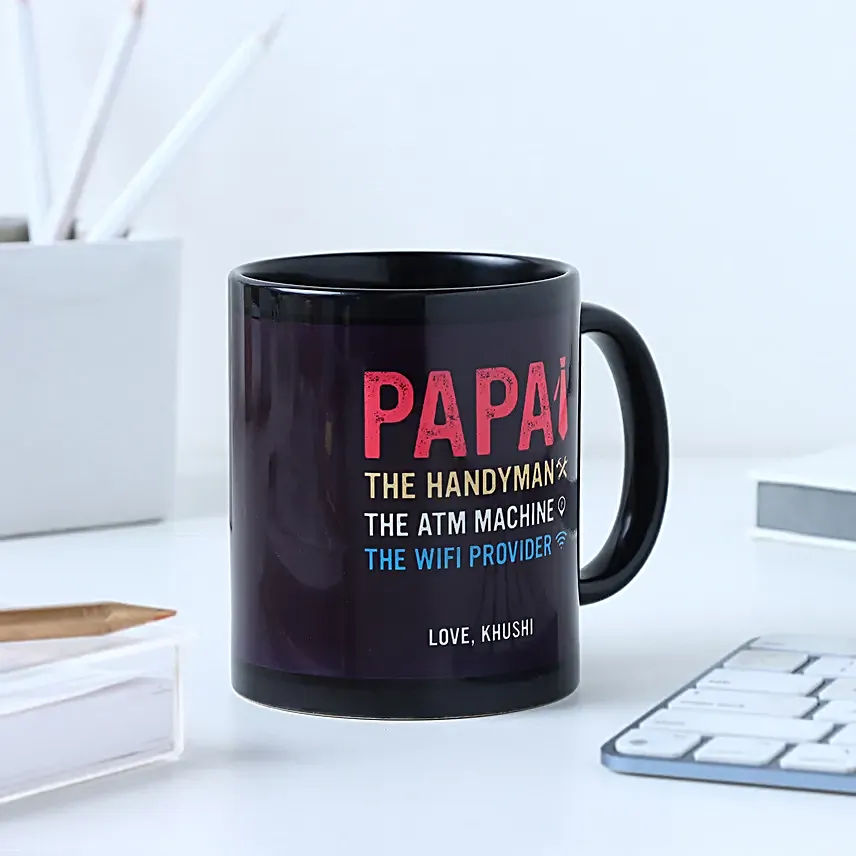 Personalised Black Mug for Dad