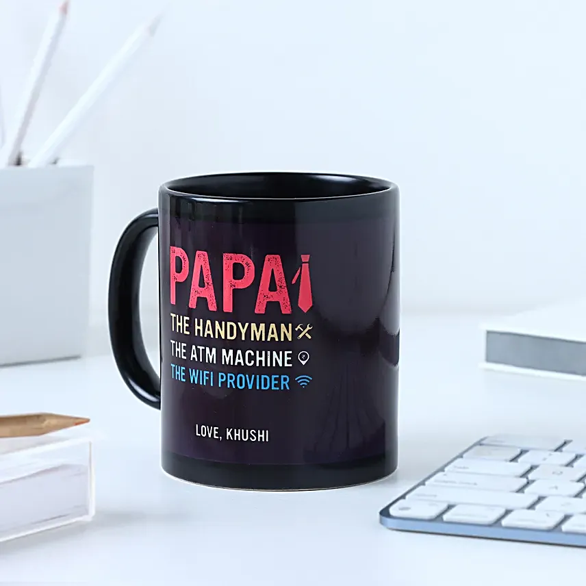 Personalised Black Mug for Dad