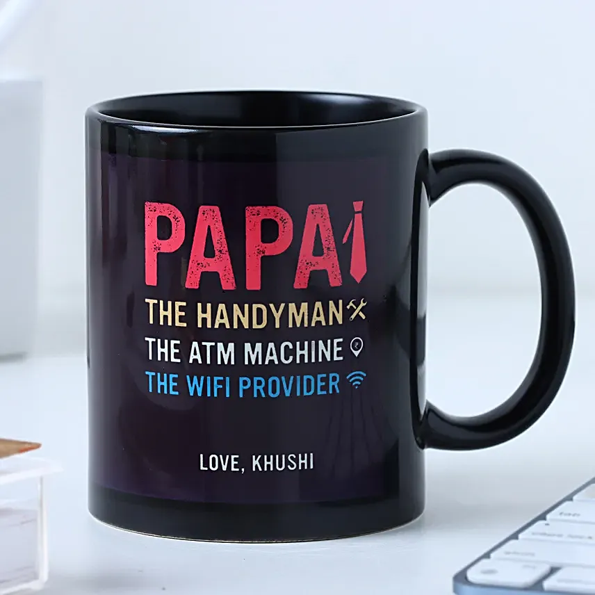 Personalised Black Mug for Dad