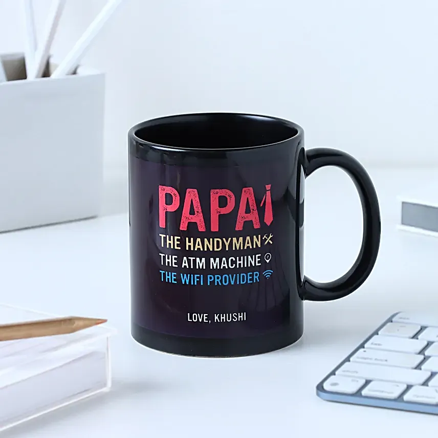 Personalised Black Mug for Dad