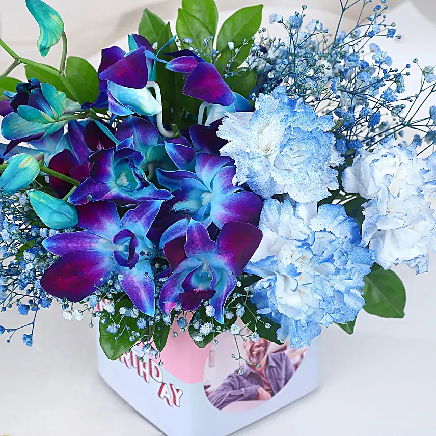 Personalised Blooming Birthday Vase N Cream Cake