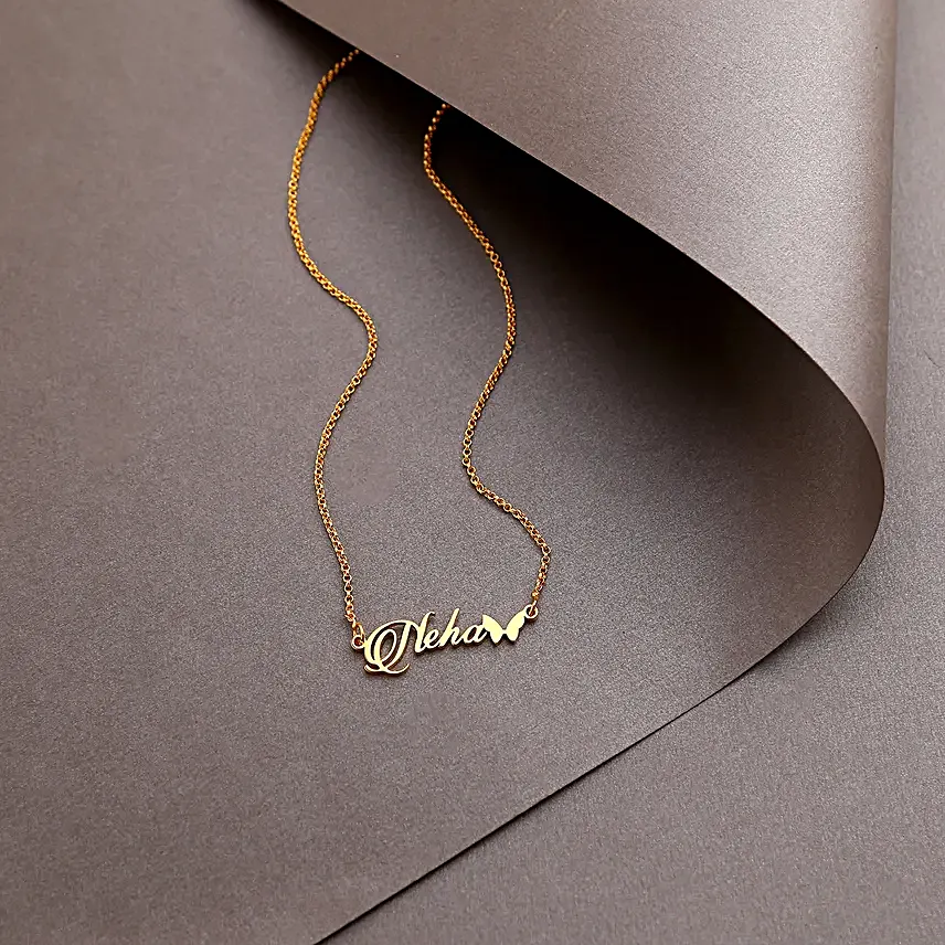 Personalised Butterfly Name Necklace