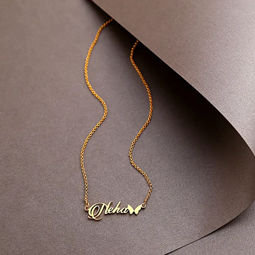 Personalised Butterfly Name Necklace
