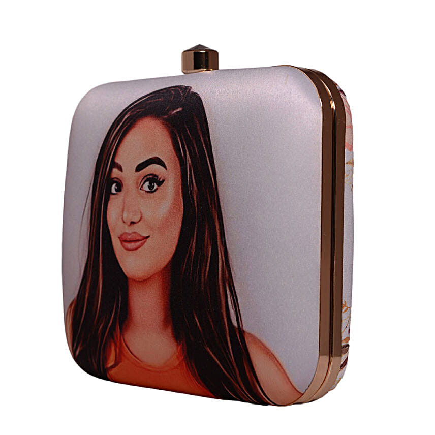 Personalised Caricature Sleek Clutch Bag