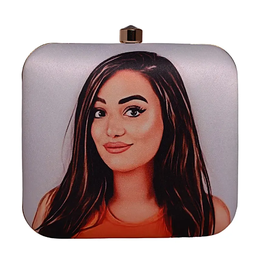 Personalised Caricature Sleek Clutch Bag