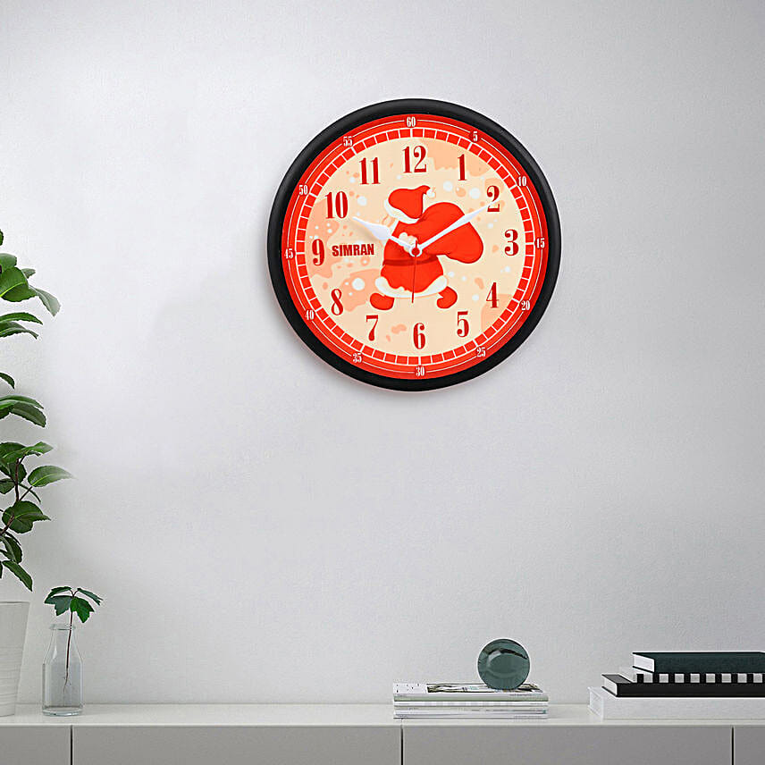 Personalised Christmas Santa Wall Clock
