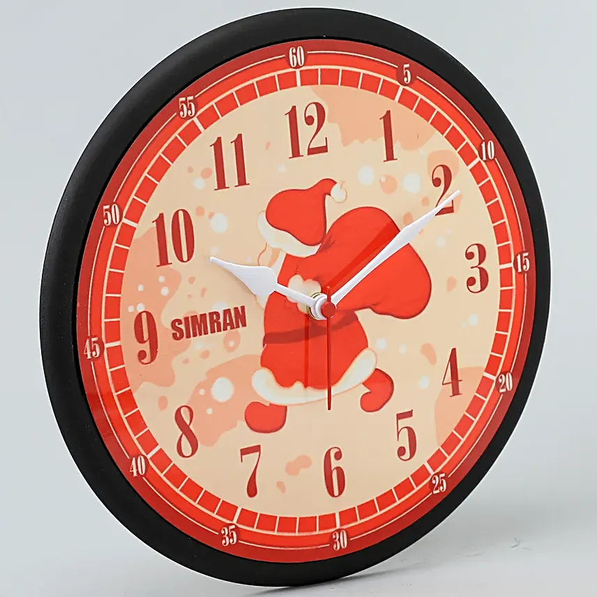 Personalised Christmas Santa Wall Clock