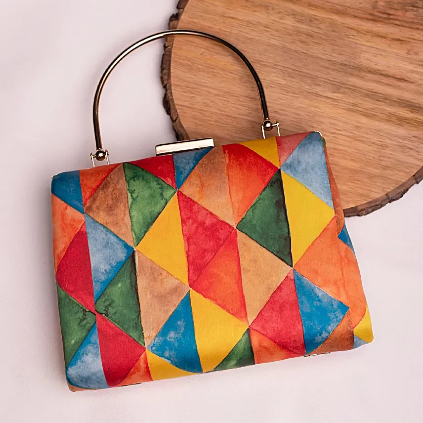 Personalised Colourful Abstract Art Clutch Bag
