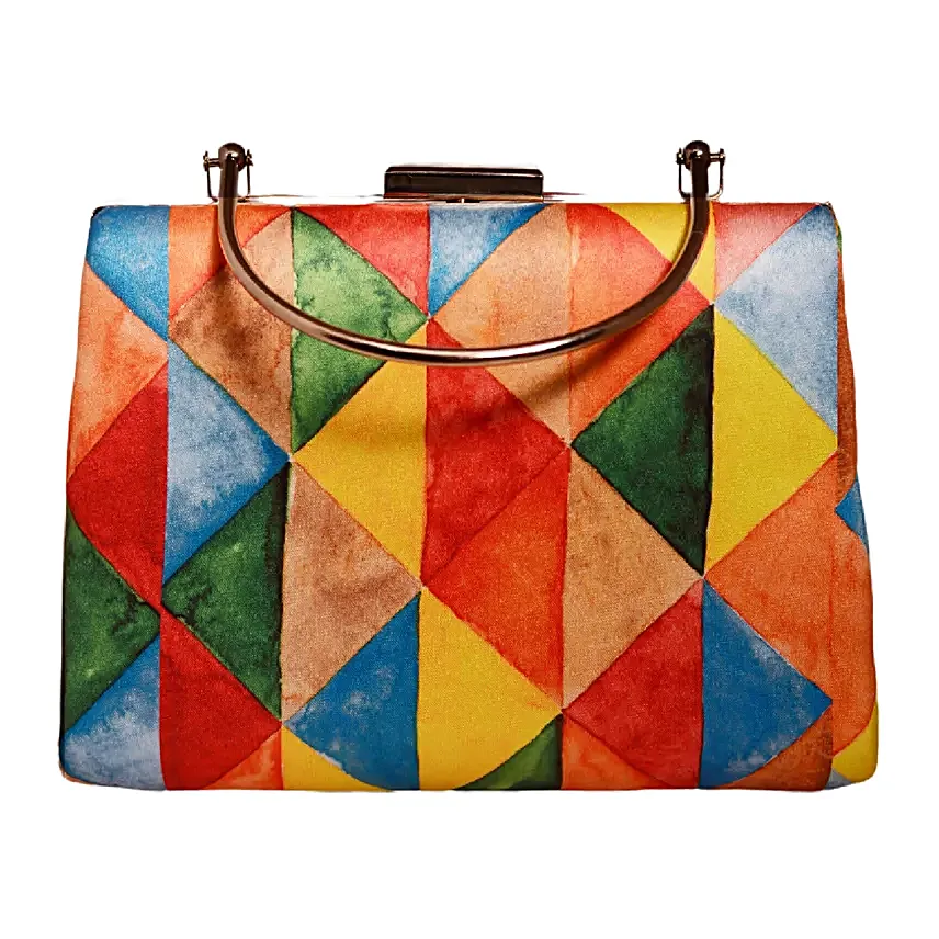 Personalised Colourful Abstract Art Clutch Bag