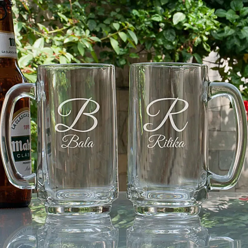 Customised Couple Beer Mugs Combo