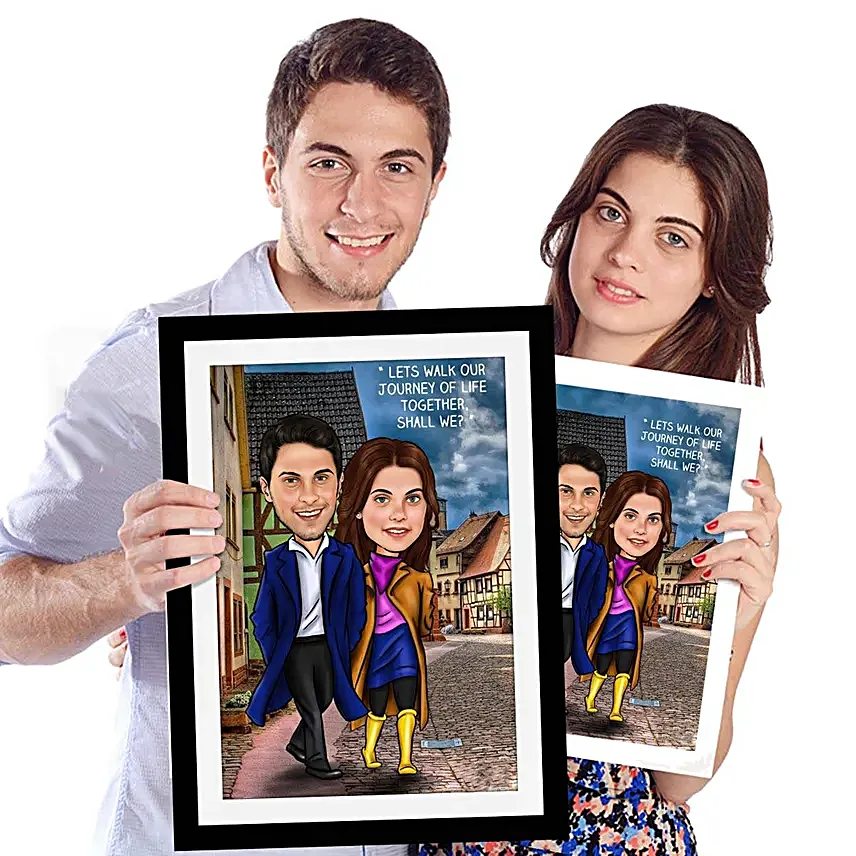 Online Romatic Caricature Frame