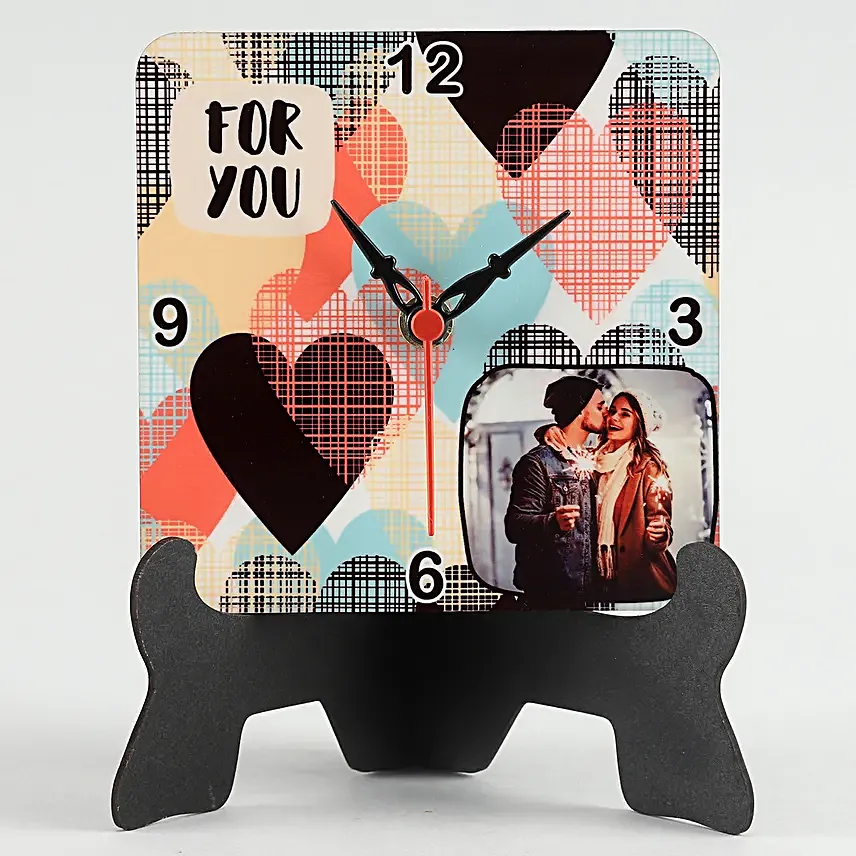 personalised valentine table clock online