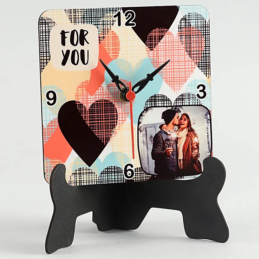 personalised valentine table clock online