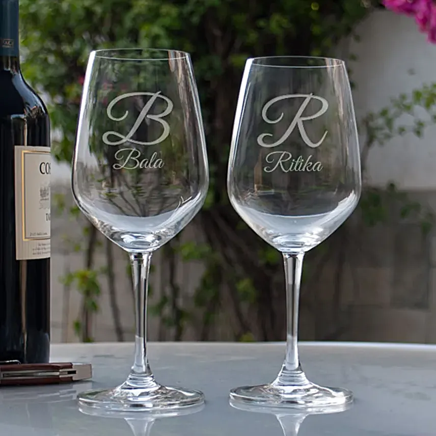 Customised Couple Wine Glasses