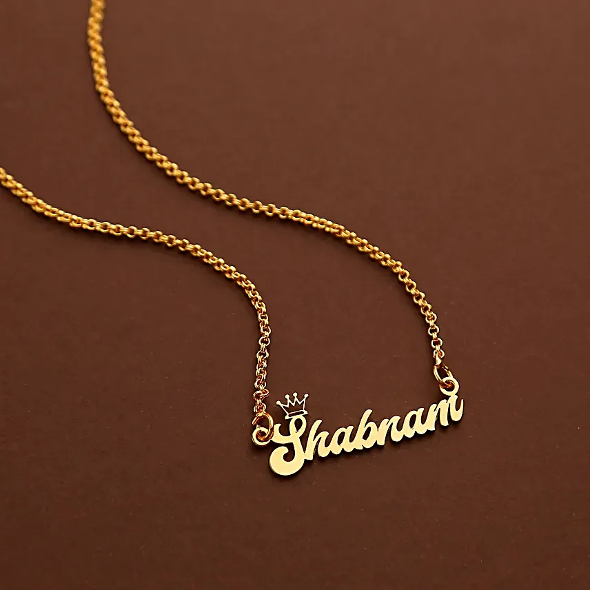 Personalised Crown Name Necklace