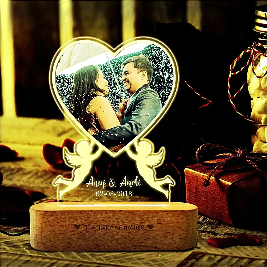 Personalised Cupid Love Photo Lamp