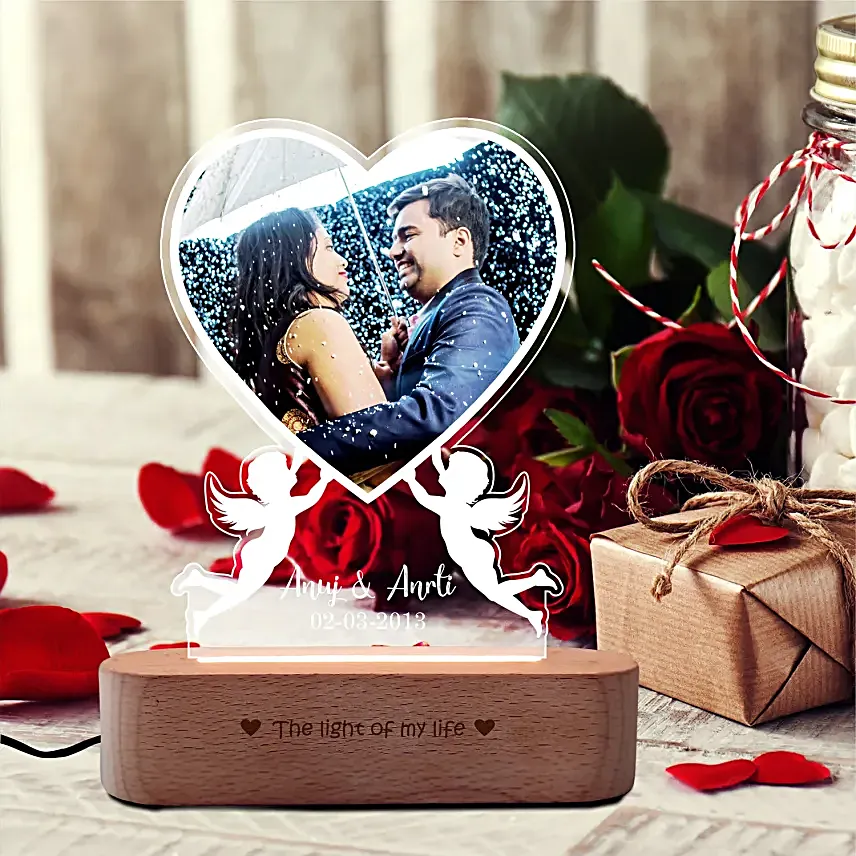 Personalised Cupid Love Photo Lamp