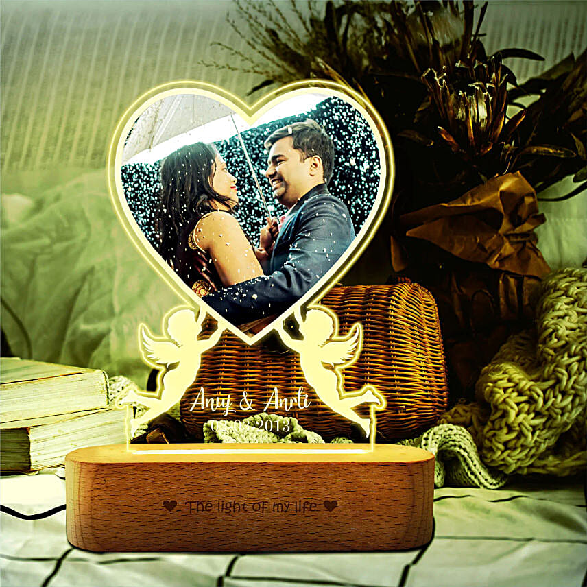 Personalised Cupid Love Photo Lamp