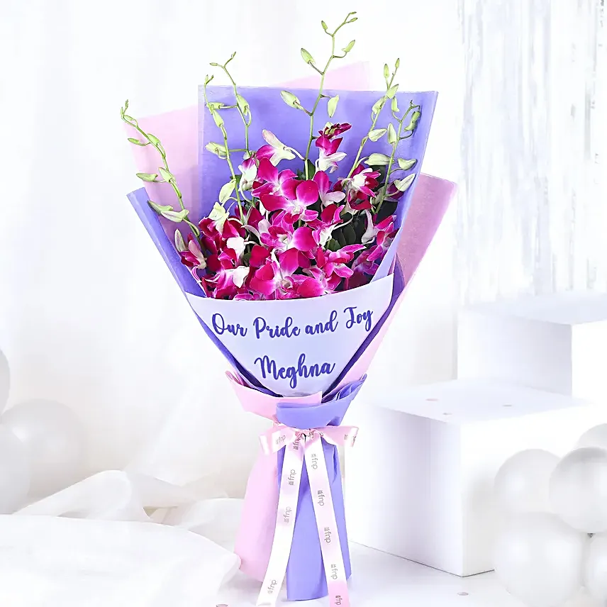 Personalised Daughters Day Orchids Bouquet