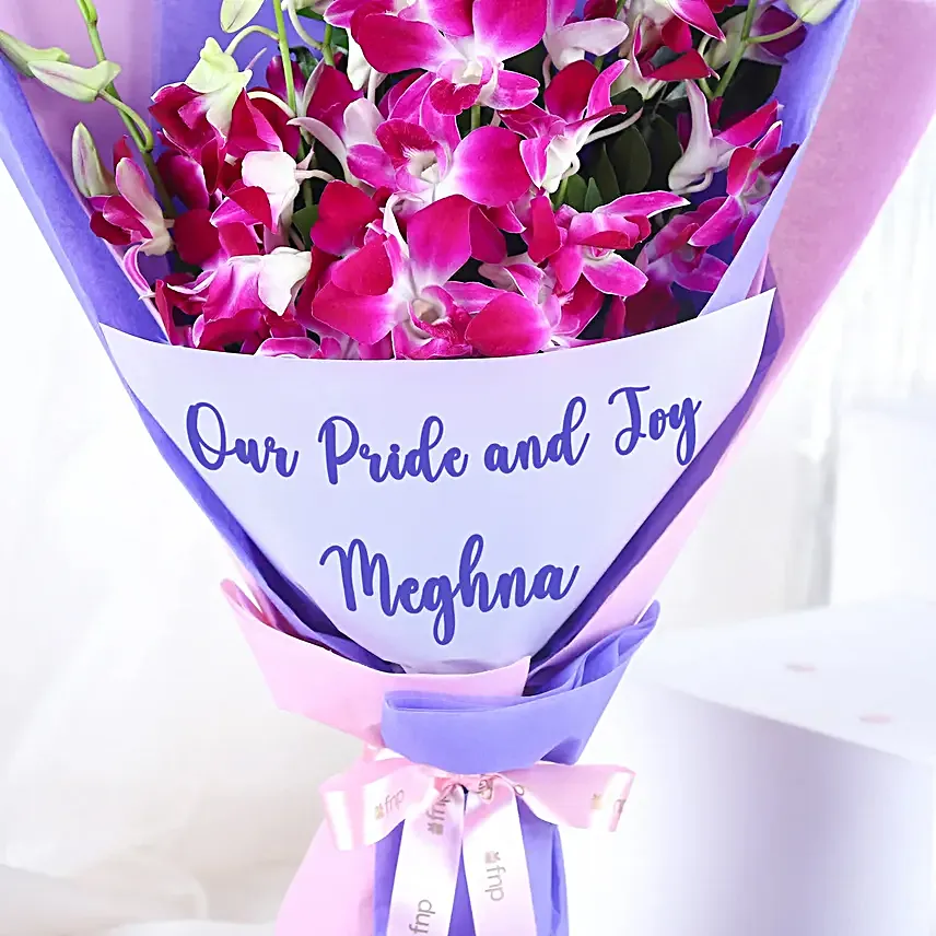 Personalised Daughters Day Orchids Bouquet