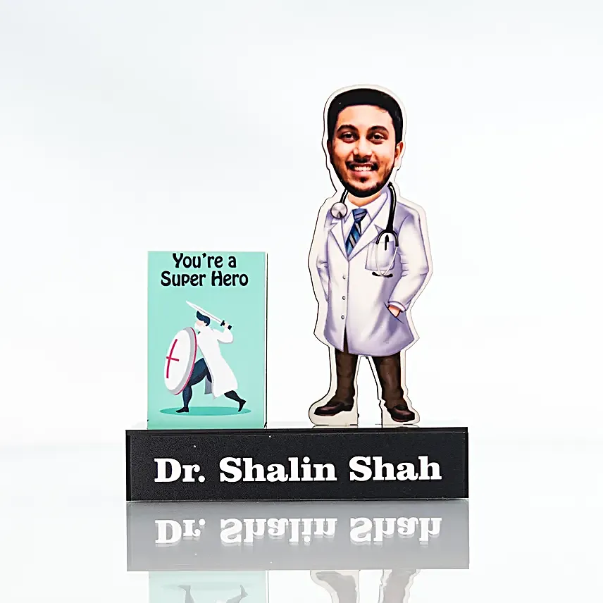 Personalised Doctor Caricature Pen Stand For Him
