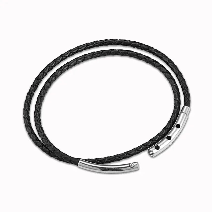 Personalised Duo Link Leather Bracelet