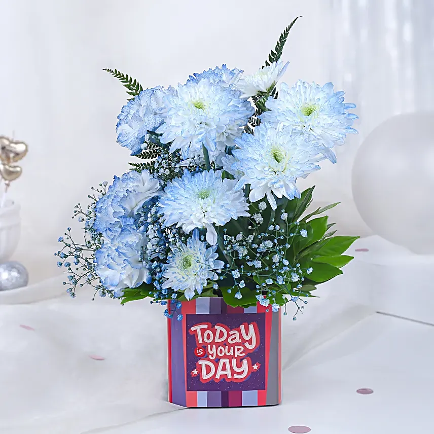 Personalised Enchanted Flowers Vase N Truffle Cake