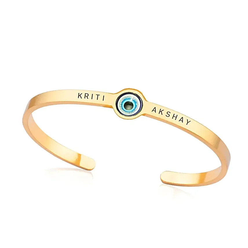 Personalised Evil Eye Gold Touch Bracelet