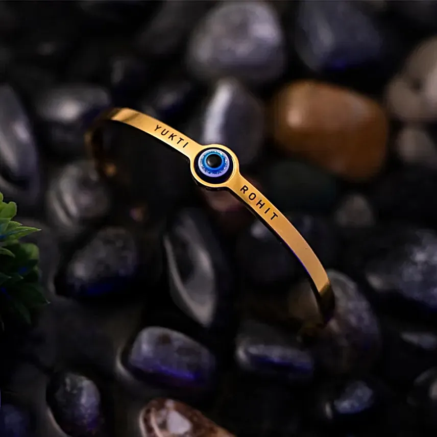 Personalised Evil Eye Gold Touch Bracelet