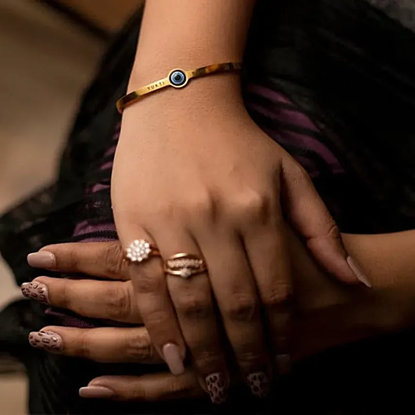 Personalised Evil Eye Gold Touch Bracelet