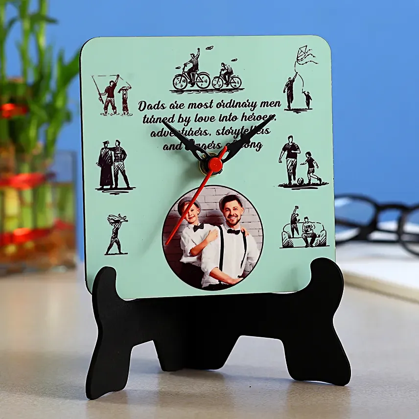 Personalised Father's Day Table Clock- Hand Delivery