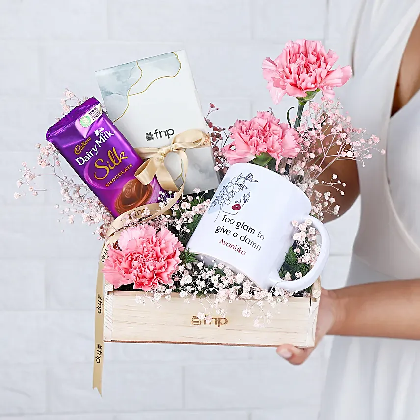 Personalised Floral Symphony Gift Basket