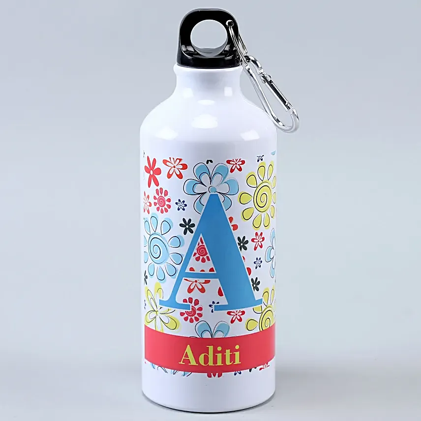 Personalised Floral Water Bottle- Hand Delivery
