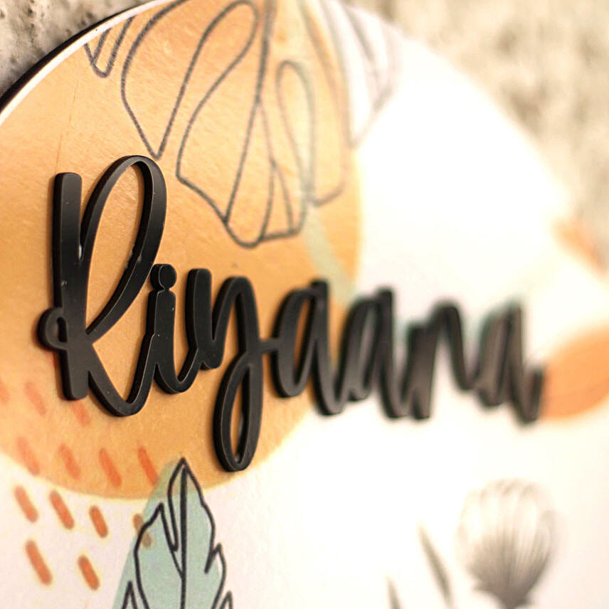 Personalised Flower Nameplate