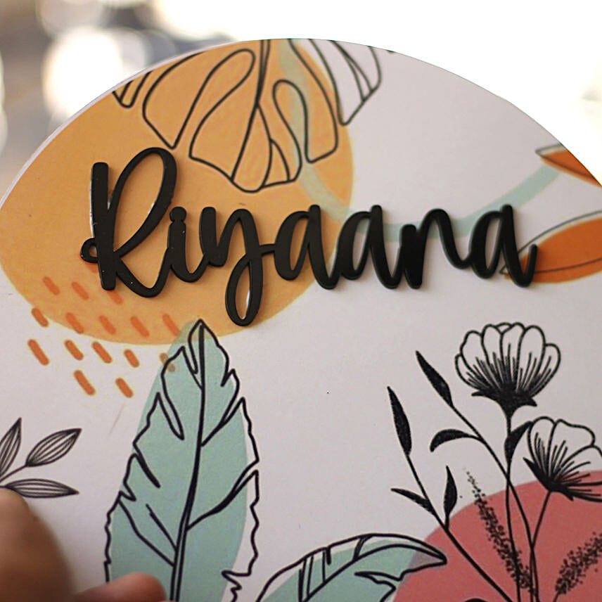 Personalised Flower Nameplate