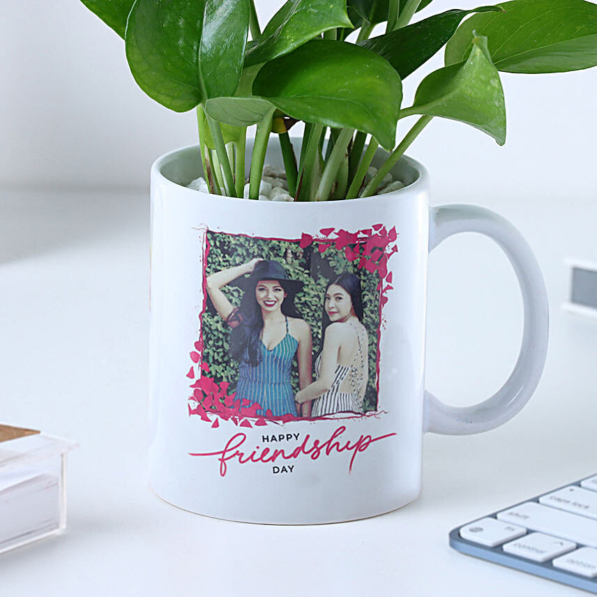 Personalised Friendship Day Mug N Money Plant Combo
