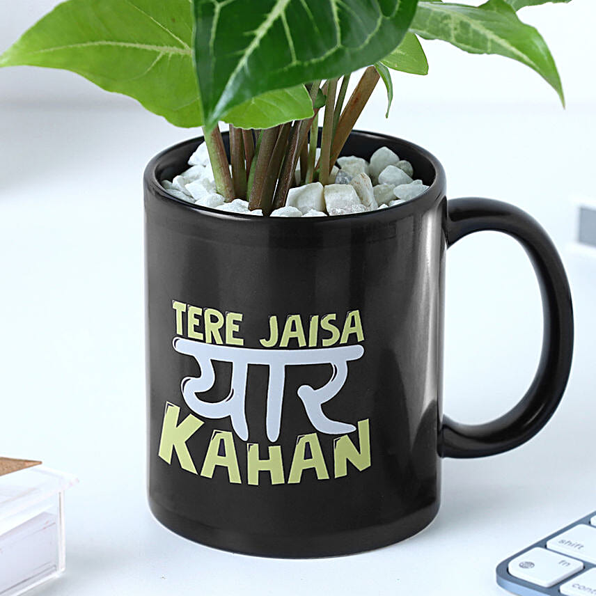 Personalised Friendship Day Mug N Syngonium Plant Combo