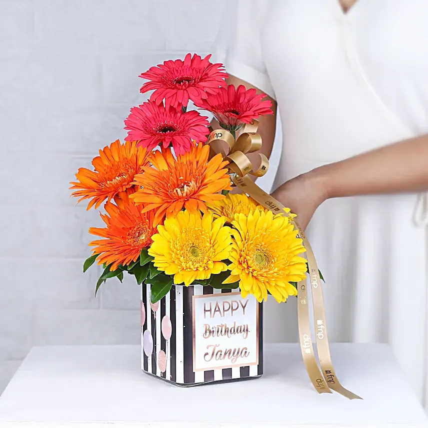 Personalised Gerbera Birthday Bliss