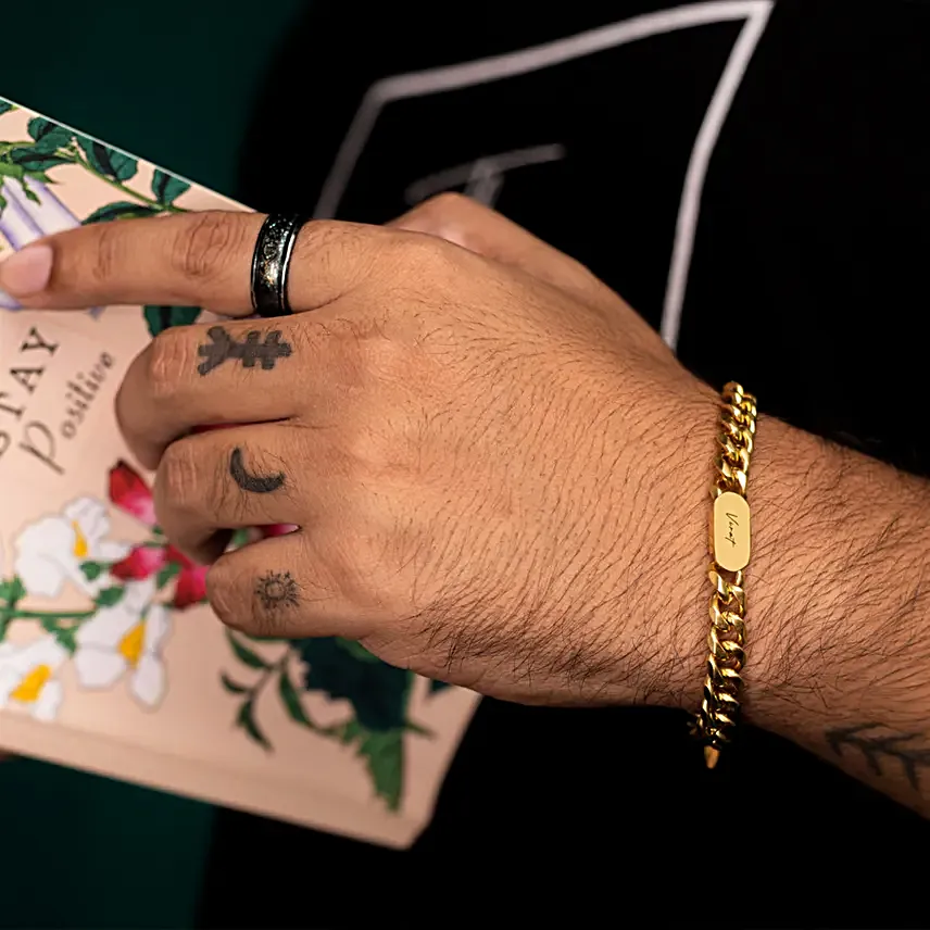 Personalised Gold Cuban Style Bracelet