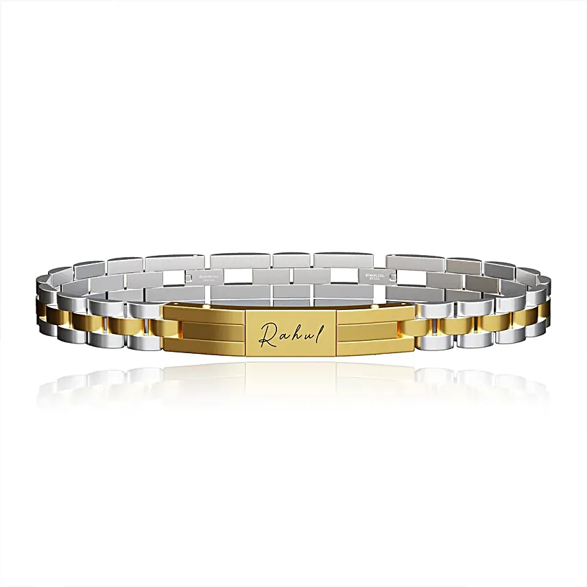Personalised Gold Silver Hues Bracelet