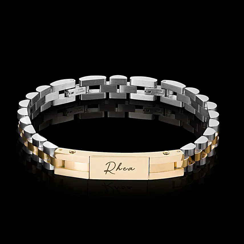 Personalised Gold Silver Hues Bracelet