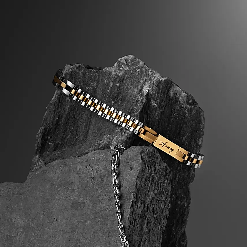 Personalised Gold Silver Hues Bracelet