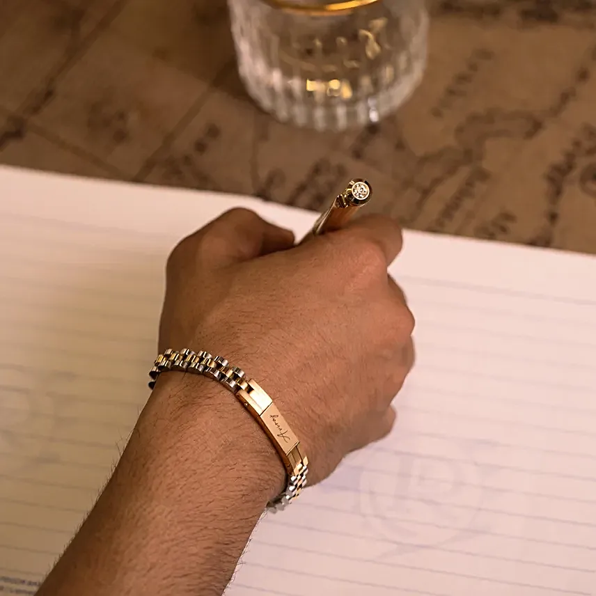 Personalised Gold Silver Hues Bracelet
