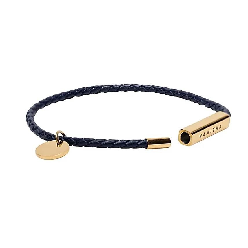 Personalised Gold Touch Leather Link Bracelet
