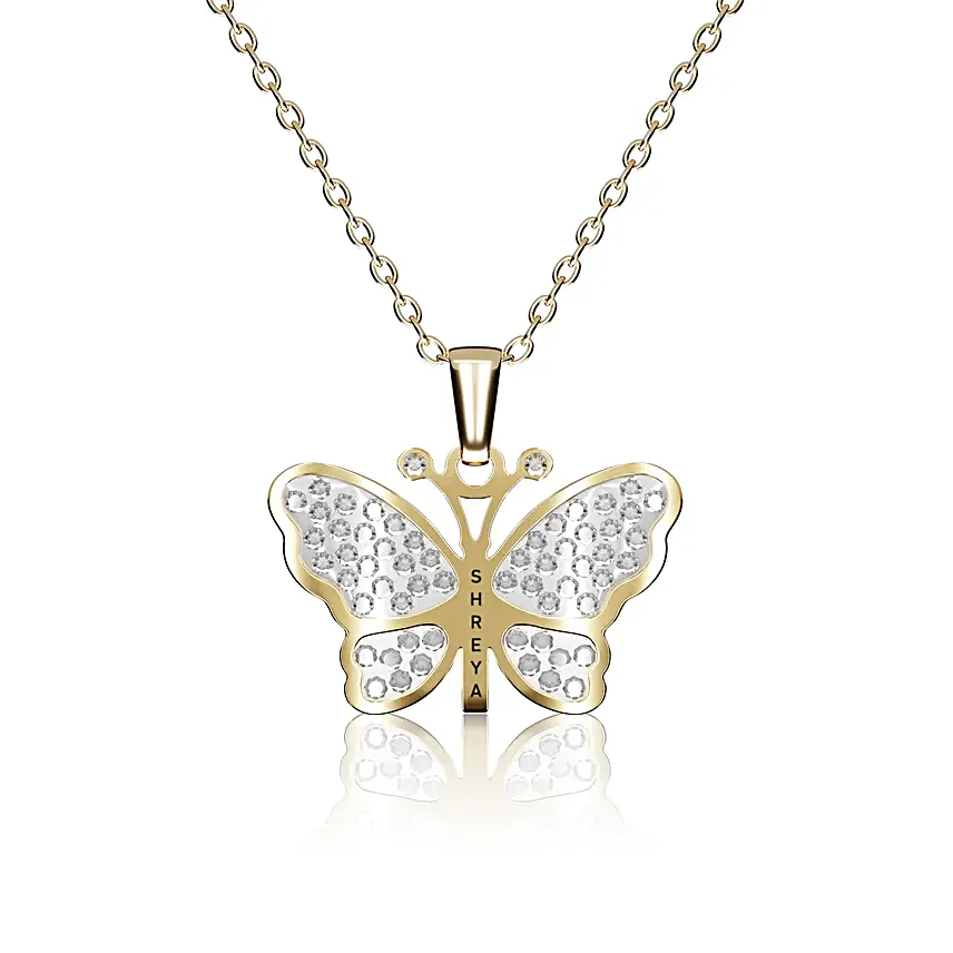 Personalised Gorgeous Butterfly Bling Pendant