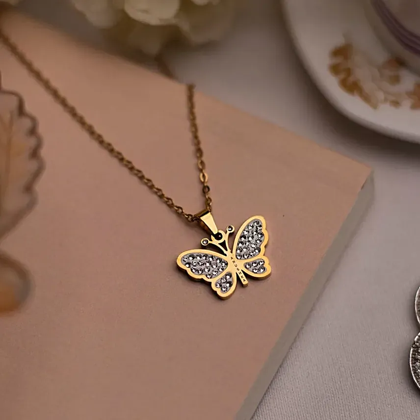 Personalised Gorgeous Butterfly Bling Pendant