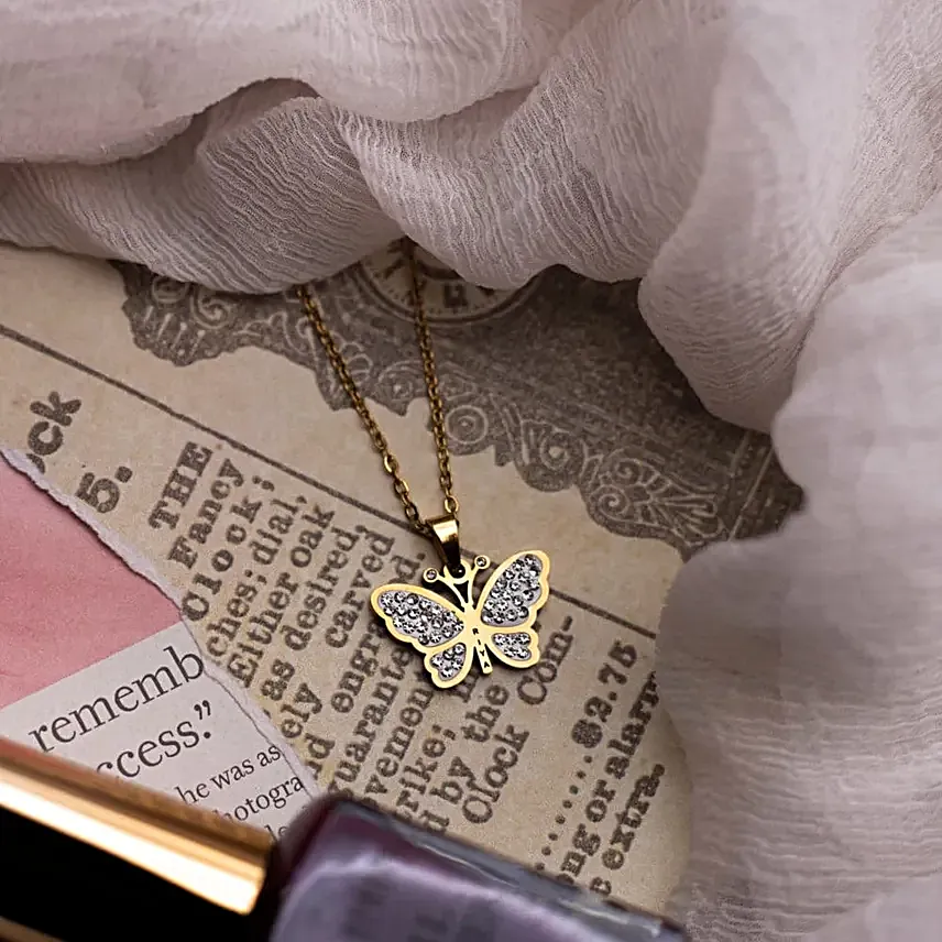 Personalised Gorgeous Butterfly Bling Pendant